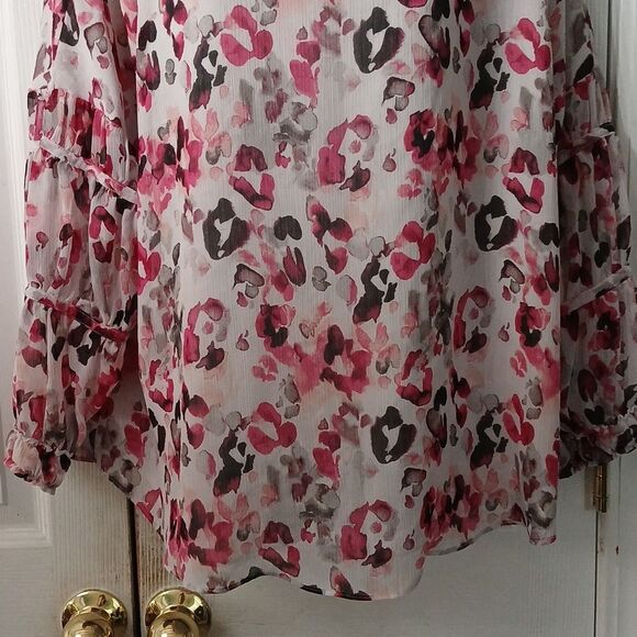 Cato Est 1946 long sleeve print blouse Sz 18/20W EUC - Picture 2 of 5